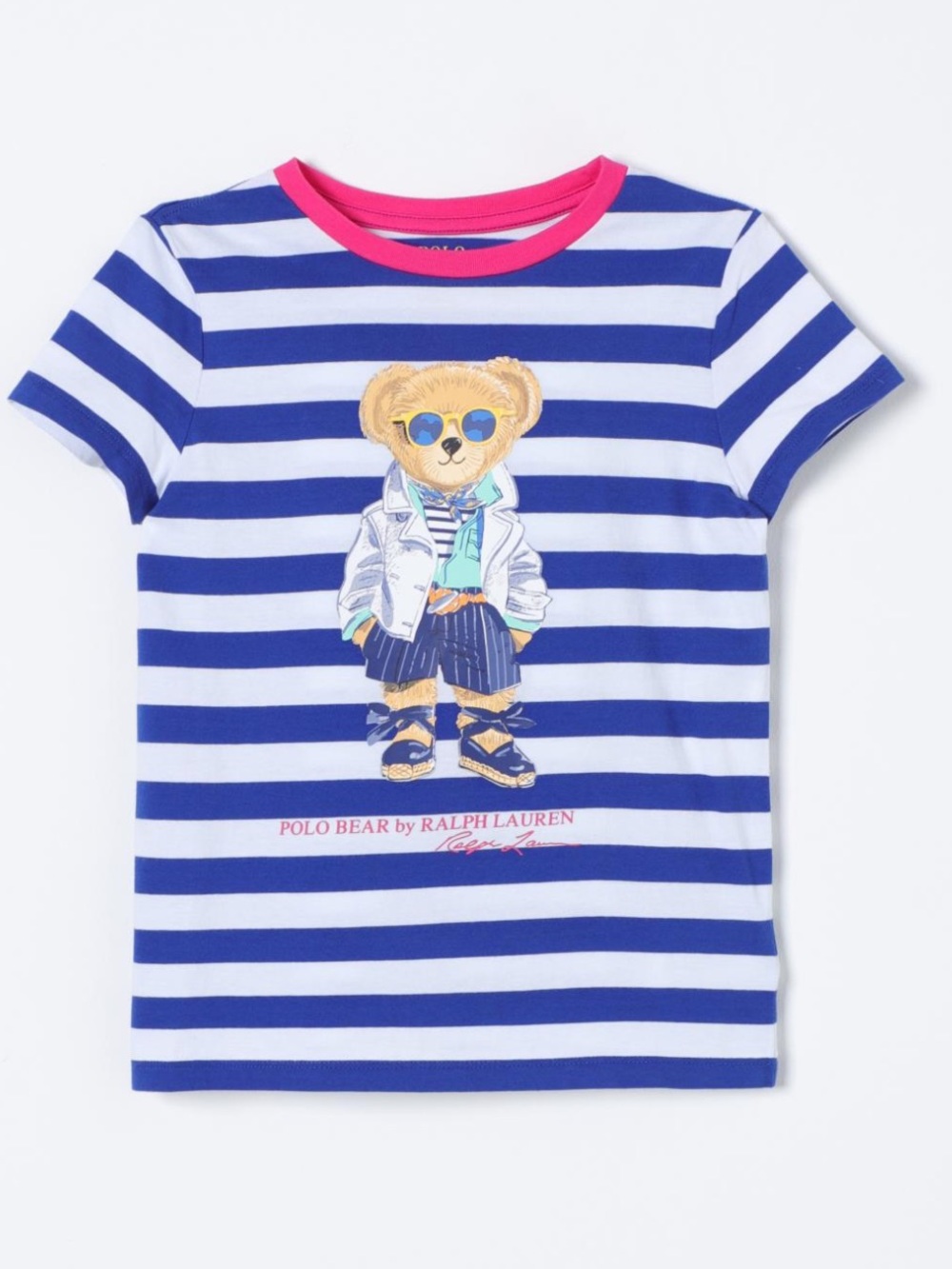 Polo by Ralph Lauren Striped Bear Graphic Tee size Big girl XL 16Y
